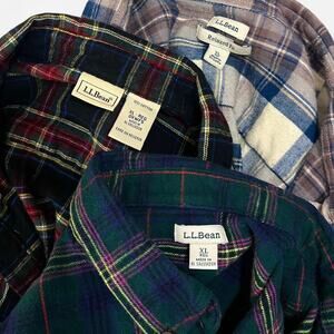Bundle L.L.Bean Plaid Button Down Shirts (3)